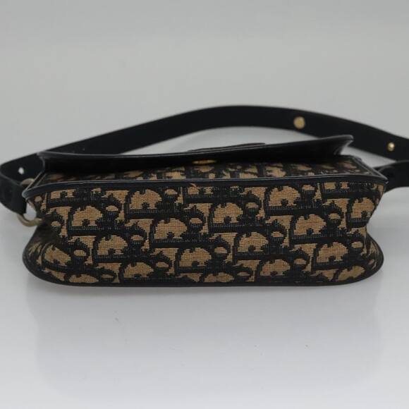 DIOR Trotter Canvas Hand Bag Navy Beige Gold - Picture 9 of 12